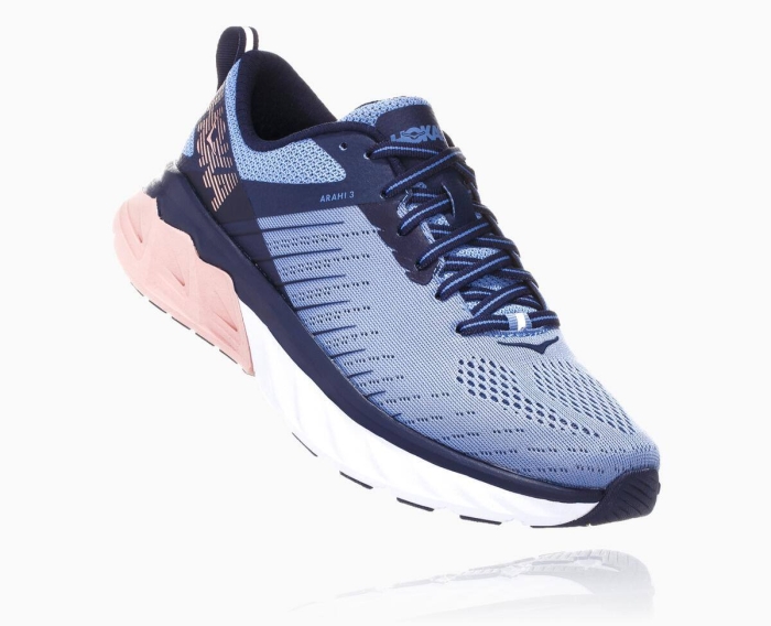 Hoka Joggesko Salg - HOKA ONE ONE Arahi 3 Dame Marineblå [NO-24NZRH]